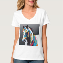 Abstraktes Pferd Mustang Pony Bronco Colt T-Shirt