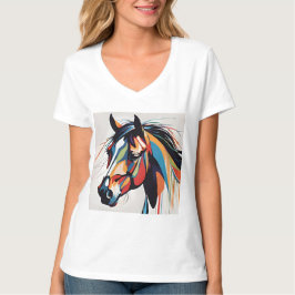 Abstraktes Pferd Mustang Pony Bronco Colt T-Shirt