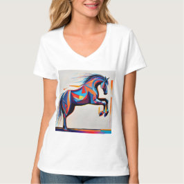 Abstraktes Pferd Mustang Pony Bronco Colt T-Shirt