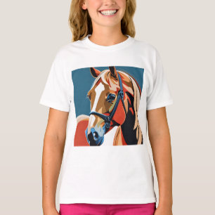 Abstraktes Pferd Mustang Pony Bronco Colt T-Shirt