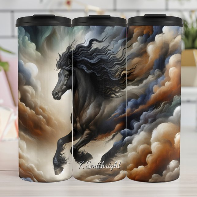 Abstraktes Pferd Wolken-Traumlandschaft-Kunst Thermosbecher (Von Creator hochgeladen)