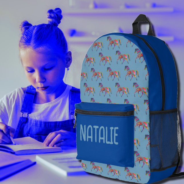 Abstraktes Pferdemuster - Ihr Name Bedruckter Rucksack (Von Creator hochgeladen)
