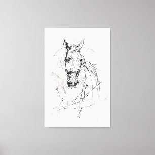 Abstraktes Pferdeschild Sketch - Premium Leinwanddruck