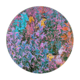 Abstraktes Pfirsich, rosa Grüne und Aqua Garden Fo Schneidebrett