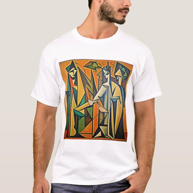 Abstraktes Picasso-Design T-Shirt (Vorderseite)