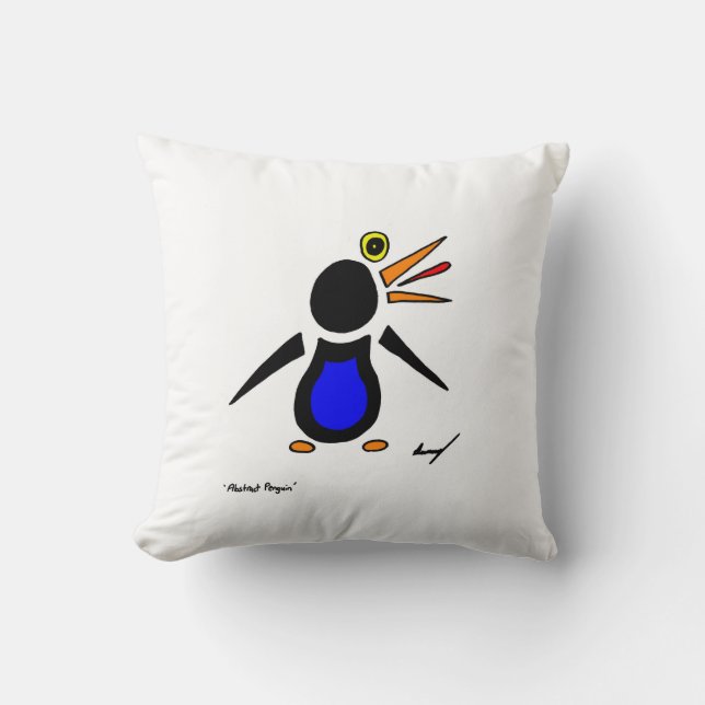 Abstraktes Pinguin-Pillow Kissen (Vorderseite)