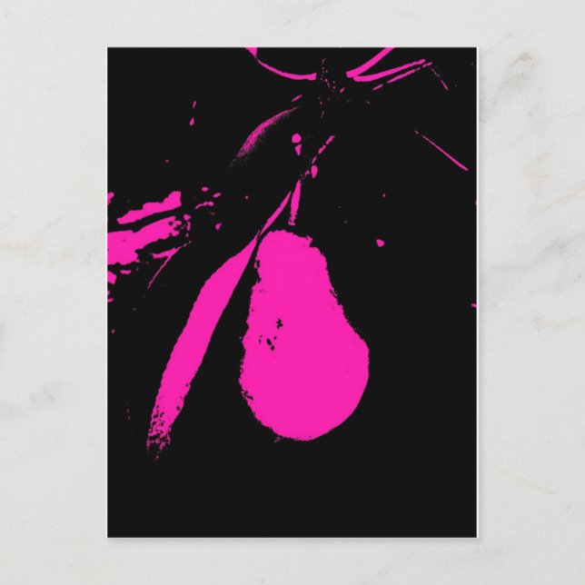 Abstraktes Pink-Birne-Foto Postkarte (Vorderseite)