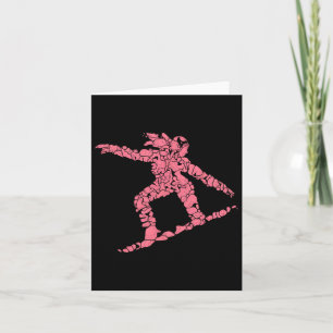 Abstraktes Pink Snowboarder Wintersport Art Design Karte