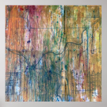 Abstraktes Pittsburgh Map-Gemälde