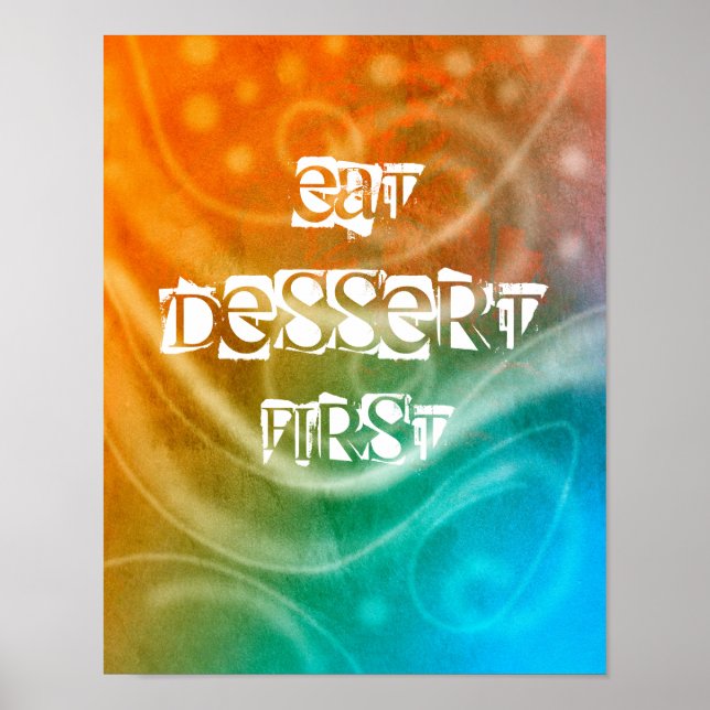 abstraktes Plakat zum ersten Mal Dessert essen (Vorne)