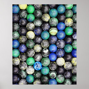 Abstraktes Planetoid-Bild mit einzigartigen Marmor Poster