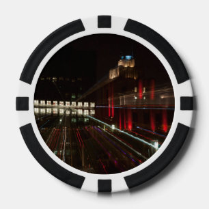 Abstraktes Pokerchip-Foto, Gebäude Pokerchips