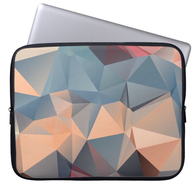 Abstraktes polygonales Mosaikmuster Laptopschutzhülle (Vorderseite)