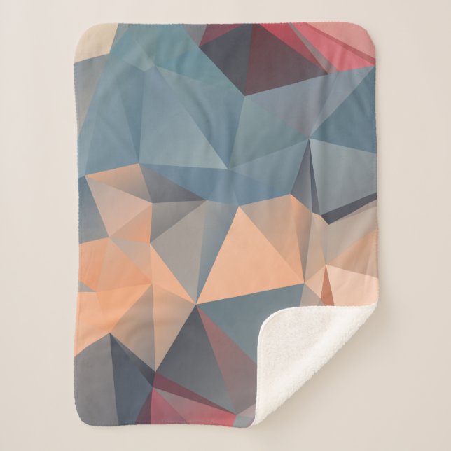 Abstraktes polygonales Mosaikmuster Sherpadecke (Vorderseite)