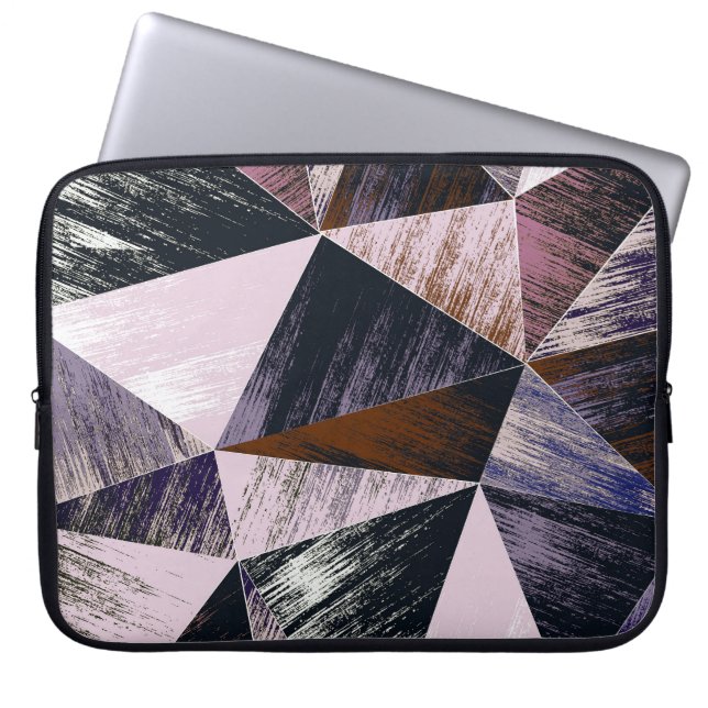 Abstraktes Polygonmuster, bunte Dreiecke. Laptopschutzhülle (Vorderseite)