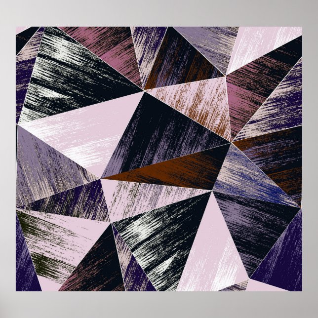 Abstraktes Polygonmuster, bunte Dreiecke. Poster (Vorne)