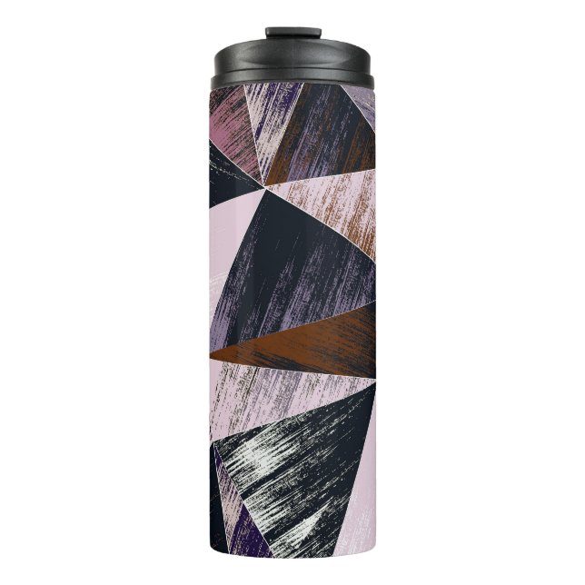 Abstraktes Polygonmuster, bunte Dreiecke. Thermosbecher (Vorderseite)