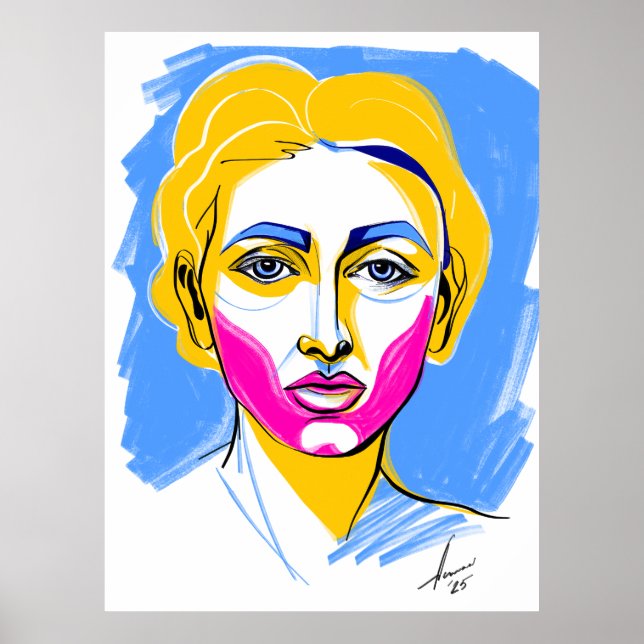 Abstraktes Portrait#2 Poster (Vorne)