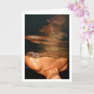 Abstraktes Portrait des Menschen im Pool Karte