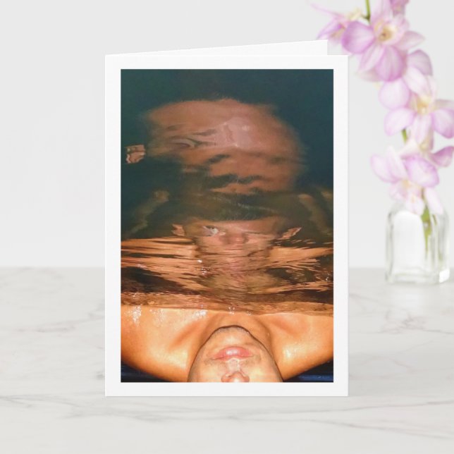 Abstraktes Portrait des Menschen im Pool Karte (Orchidee)