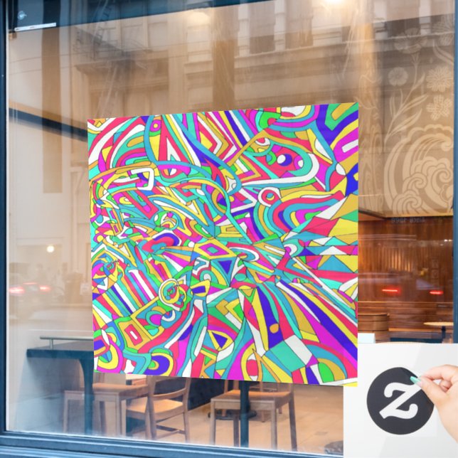 Abstraktes Portrait Fensteraufkleber (Café-Fenster)
