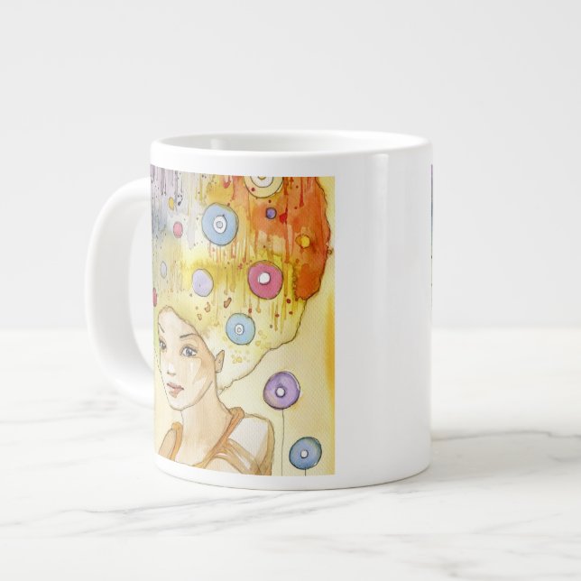 Abstraktes Portrait Jumbo-Tasse (Vorderseite Links)