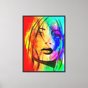 Abstraktes Portrait-Lost-Girl Leinwanddruck