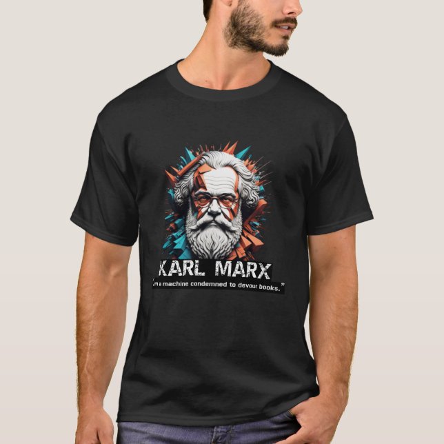 Abstraktes Portrait von Karl Marx T-Shirt (Vorderseite)