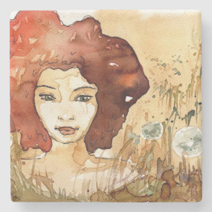 Abstraktes Porträt 3 Steinuntersetzer