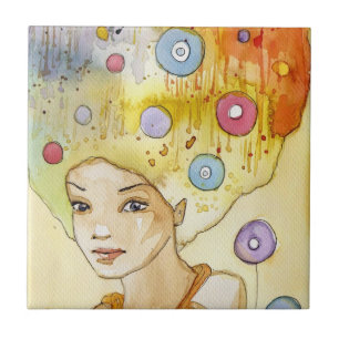 Abstraktes Porträt Fliese