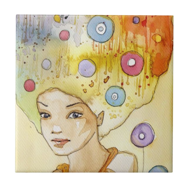 Abstraktes Porträt Fliese (Vorderseite)