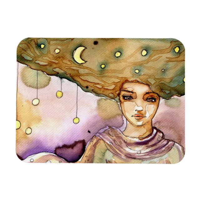 Abstraktes Porträt und hübsche Frau Magnet (Horizontal)