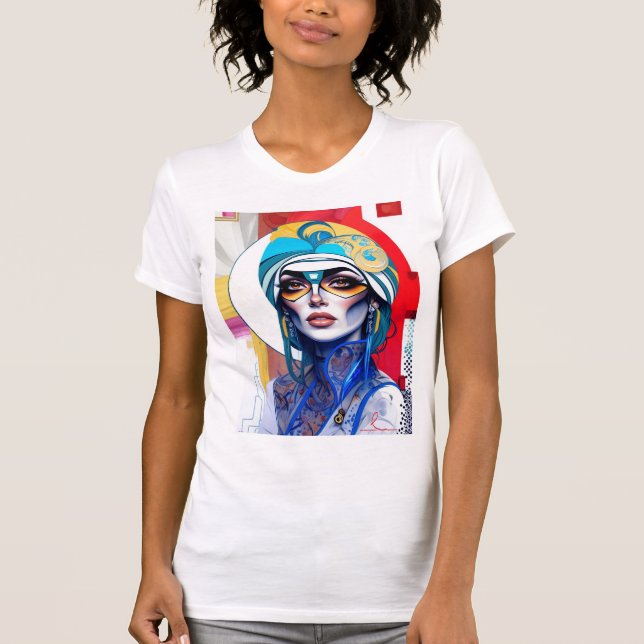 Abstraktes Porträtdesign T-Shirt (Vorderseite)