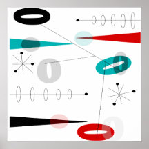 Abstraktes Poster im Mid-Century Modern Stil #40
