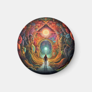 Abstraktes psychedelisches Portal Magnet