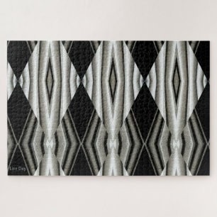 Abstraktes Puzzle aus Schwarz und Weiß