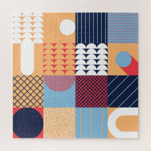 Abstraktes quadratisches Kunstwerk: geometrisches  Puzzle