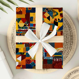 Abstraktes Quilt Patchwork-Geschenk für Afrikanisc Geschenkpapier