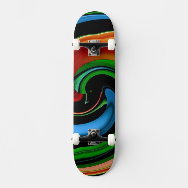 Abstraktes Rainbow Cartoon-Face-Skateboard Skateboard (Vorderseite)