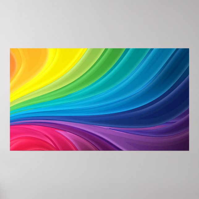 Abstraktes Rainbow Swirl Poster (Vorne)