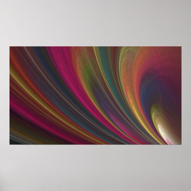 Abstraktes Rainbow Swirl Poster (Vorne)