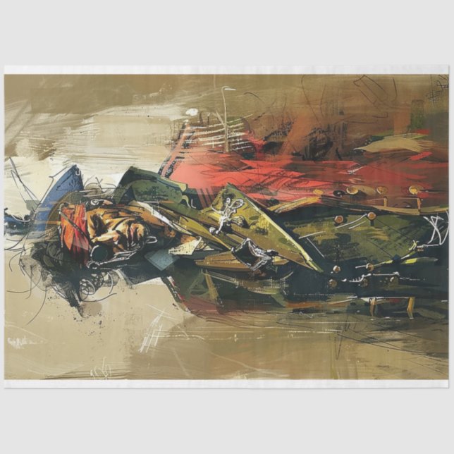 Abstraktes Raubtier Seidenpapier (Vorderseite)