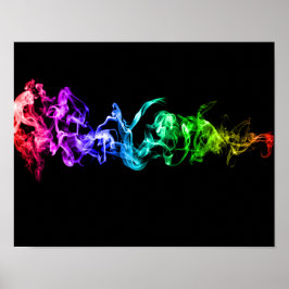 Abstraktes Rauchen - Ein Regenbogen im Dunkeln Poster