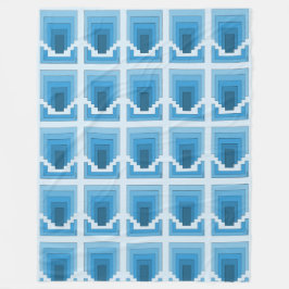 Abstraktes Rechteck in Blau Fleecedecke