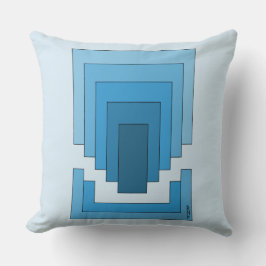 Abstraktes Rechteck in Blau Kissen