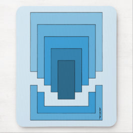 Abstraktes Rechteck in Blau Mousepad