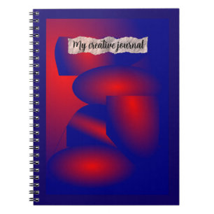 Abstraktes Red and Blue Spiral Foto Notebook Notizblock