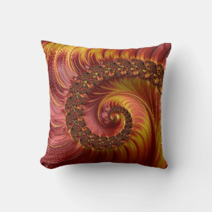 Abstraktes Red Fiery Spiral Fraktal Kissen