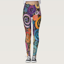 Abstraktes Regenbogen-Cosmic-Swirl-Design Frauen Leggings