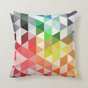 Abstraktes Regenbogen-Dreieck-Muster Kissen